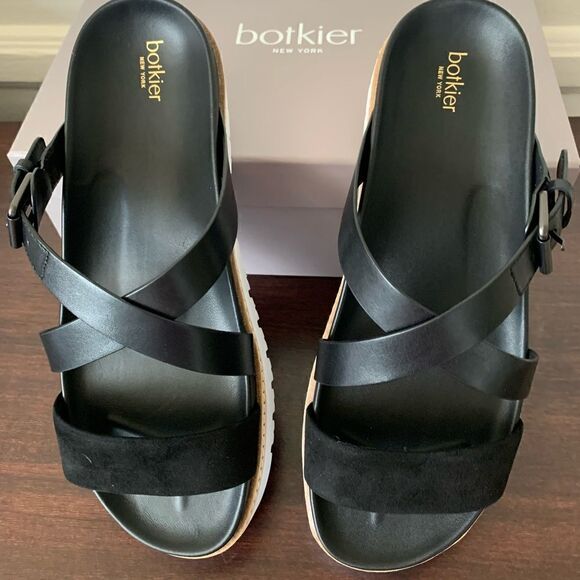 Botkier New York Jupiter platform slide leather sandal size 9,5 black - Picture 3 of 8